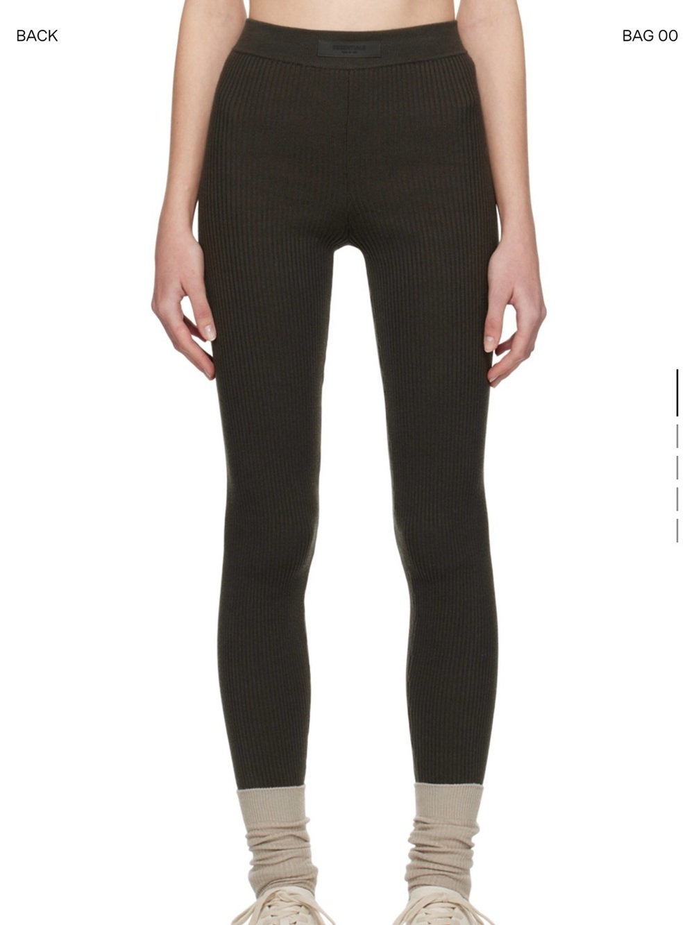 Womens Essentials FOG Ribbed High-Waist Knit Leggings